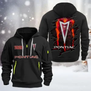 Pontiac Half Zip Hoodie, All Over Print Half Zip Hoodies For Men CAR198032742 - Black