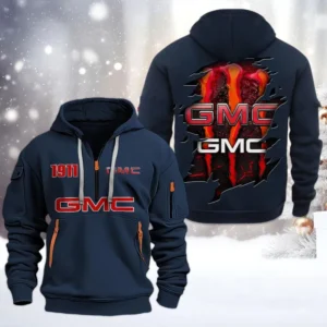 GMC Half Zip Hoodie, All Over Print Half Zip Hoodies For Men CAR198032745 - Navy