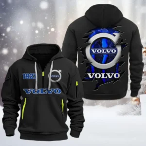 Volvo Half Zip Hoodie, All Over Print Half Zip Hoodies For Men CAR198032746 - Black