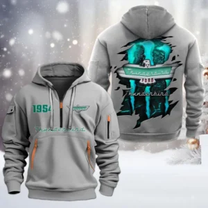 Thunderbird Half Zip Hoodie, All Over Print Half Zip Hoodies For Men CAR198032750 - Gray