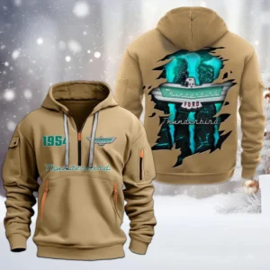 Thunderbird Half Zip Hoodie, All Over Print Half Zip Hoodies For Men CAR198032750 - Khaki