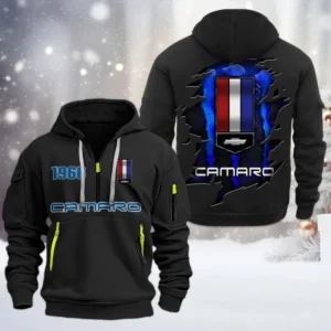 Chevrolet Camaro Half Zip Hoodie, All Over Print Half Zip Hoodies For Men CAR198032756 - Black