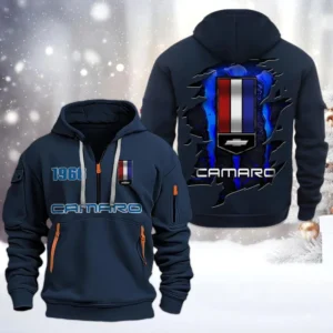 Chevrolet Camaro Half Zip Hoodie, All Over Print Half Zip Hoodies For Men CAR198032756 - Navy