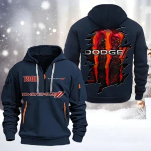 Dodge Half Zip Hoodie, All Over Print Half Zip Hoodies For Men CAR198032758 - Navy