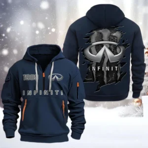 Infiniti Half Zip Hoodie, All Over Print Half Zip Hoodies For Men CAR198032760 - Navy
