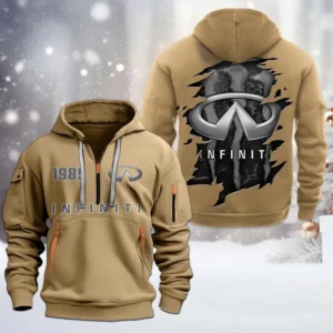 Infiniti Half Zip Hoodie, All Over Print Half Zip Hoodies For Men CAR198032760 - Khaki