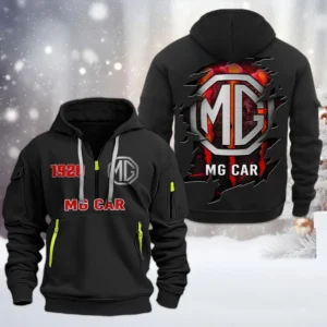 MG Half Zip Hoodie, All Over Print Half Zip Hoodies For Men CAR198032765 - Black