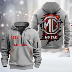 MG Half Zip Hoodie, All Over Print Half Zip Hoodies For Men CAR198032765 - Gray