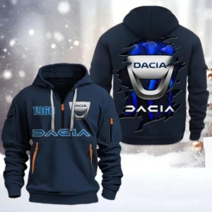 Dacia Half Zip Hoodie, All Over Print Half Zip Hoodies For Men CAR198032768 - Navy
