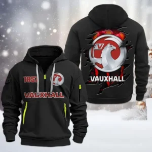 Vauxhall Half Zip Hoodie, All Over Print Half Zip Hoodies For Men CAR198032772 - Black