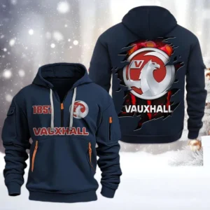Vauxhall Half Zip Hoodie, All Over Print Half Zip Hoodies For Men CAR198032772 - Navy