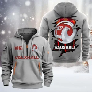 Vauxhall Half Zip Hoodie, All Over Print Half Zip Hoodies For Men CAR198032772 - Gray