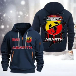Abarth Half Zip Hoodie, All Over Print Half Zip Hoodies For Men CAR198032773 - Navy