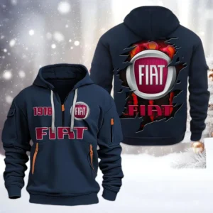 Fiat Half Zip Hoodie, All Over Print Half Zip Hoodies For Men CAR198032775 - Navy
