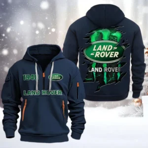 Land Rover Half Zip Hoodie, All Over Print Half Zip Hoodies For Men CAR198032776 - Navy