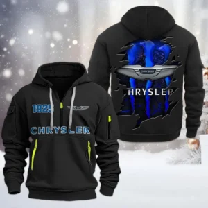 Chrysler Half Zip Hoodie, All Over Print Half Zip Hoodies For Men CAR198032777 - Black