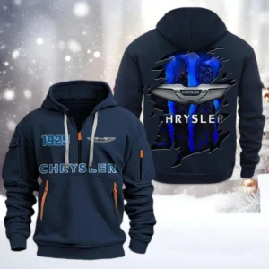 Chrysler Half Zip Hoodie, All Over Print Half Zip Hoodies For Men CAR198032777 - Navy