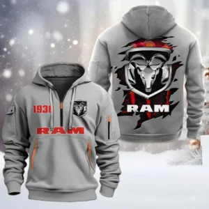 Ram truck Half Zip Hoodie, All Over Print Half Zip Hoodies For Men CAR198032779 - Gray