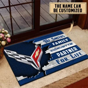 Chevrolet Corvette Doormat, All Over Print Doormat CAR199022726 - Blue