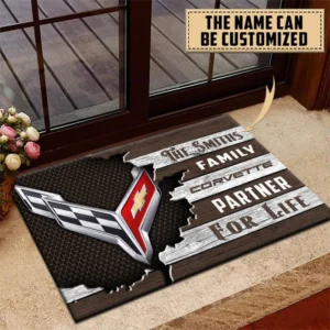 Chevrolet Corvette Doormat, All Over Print Doormat CAR199022726 - Brown