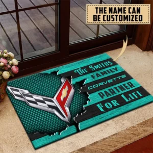 Chevrolet Corvette Doormat, All Over Print Doormat CAR199022726 - Cyan