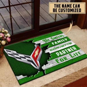 Chevrolet Corvette Doormat, All Over Print Doormat CAR199022726 - Green