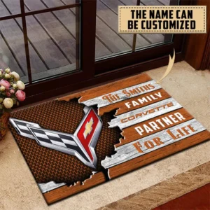 Chevrolet Corvette Doormat, All Over Print Doormat CAR199022726 - Orange