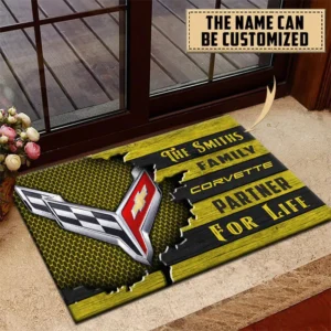 Chevrolet Corvette Doormat, All Over Print Doormat CAR199022726 - Yellow