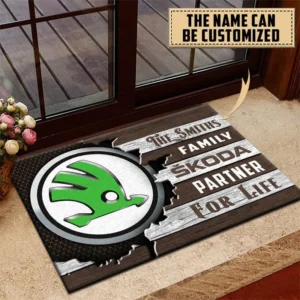 Skoda Doormat, All Over Print Doormat CAR199022728 - Brown