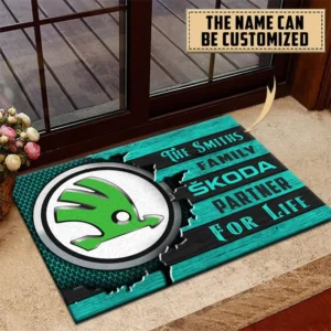 Skoda Doormat, All Over Print Doormat CAR199022728 - Cyan