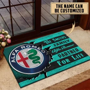 Alfa Romeo Doormat, All Over Print Doormat CAR199022739 - Cyan