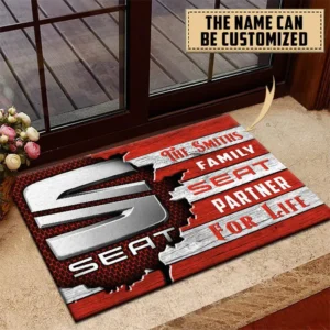 Seat Doormat, All Over Print Doormat CAR199022756 - Red