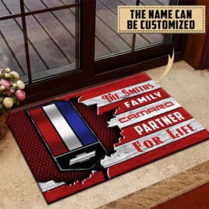 Chevrolet Camaro Doormat, All Over Print Doormat CAR199022762 - Red
