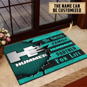 H2 Hummer Doormat, All Over Print Doormat CAR199022766 - Cyan