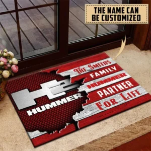 H2 Hummer Doormat, All Over Print Doormat CAR199022766 - Red