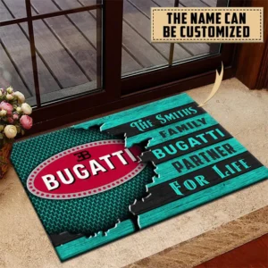 Bugatti Doormat, All Over Print Doormat CAR199022770 - Cyan