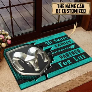 Dodge Doormat, All Over Print Doormat CAR199022772 - Cyan