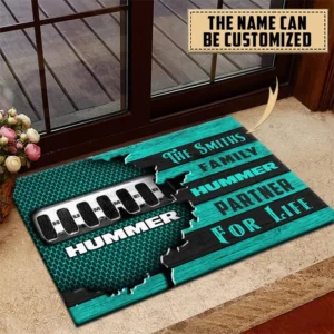 Hummer Doormat, All Over Print Doormat CAR199022773 - Cyan
