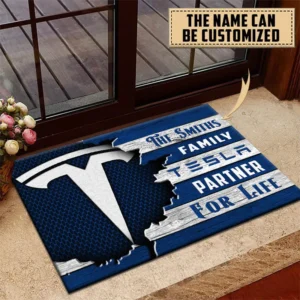 Tesla Doormat, All Over Print Doormat CAR199022798 - Blue