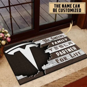 Tesla Doormat, All Over Print Doormat CAR199022798 - Brown