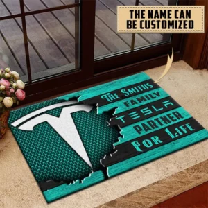Tesla Doormat, All Over Print Doormat CAR199022798 - Cyan