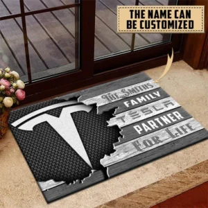 Tesla Doormat, All Over Print Doormat CAR199022798 - Gray