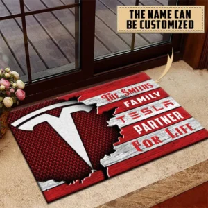 Tesla Doormat, All Over Print Doormat CAR199022798 - Red