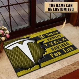 Tesla Doormat, All Over Print Doormat CAR199022798 - Yellow
