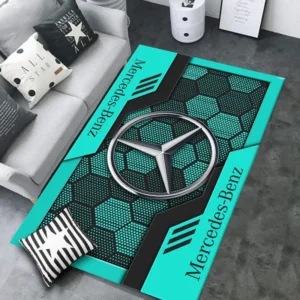 Mercedes Benz Rug, All Over Print Rug CAR301032926 - Cyan