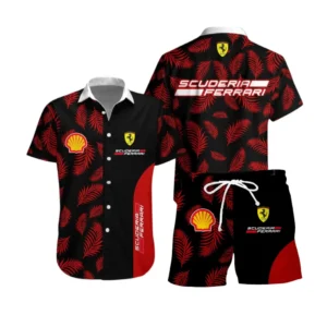 Scuderia Ferrari Hawaiian Set For Men, All Over Print Hawaiian Set Scuderia Ferrari CAR40304082500