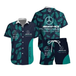 Mercedes AMG Hawaiian Set For Men, All Over Print Hawaiian Set Mercedes AMG CAR40304082501