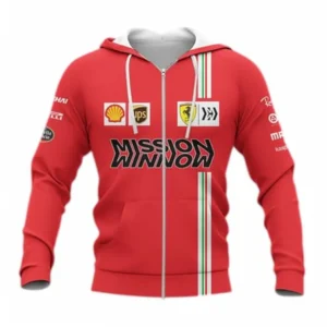 Scuderia Ferrari Zipper Hoodie, All Over Print Zipper Hoodie Scuderia Ferrari CAR40704092501