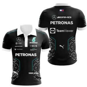 Mercedes AMG PETRONAS Polo Shirt, All Over Print Polo Shirt Mercedes AMG PETRONAS CAR41304142502