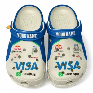 Visa Cash App RB Crocs, All Over Print Crocs Visa Cash App RB - White CAR41704092501